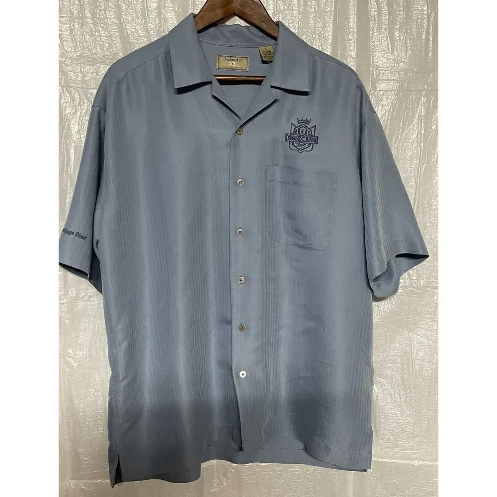 Dunbrooke Men's Light Blue Short Sleeve Button Up Shirt L